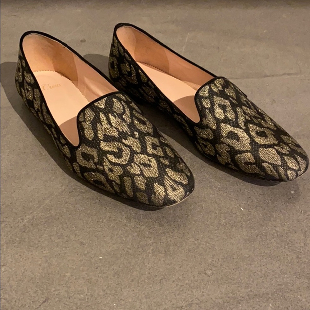 J. Crew metallic animal print loafers size 7.5